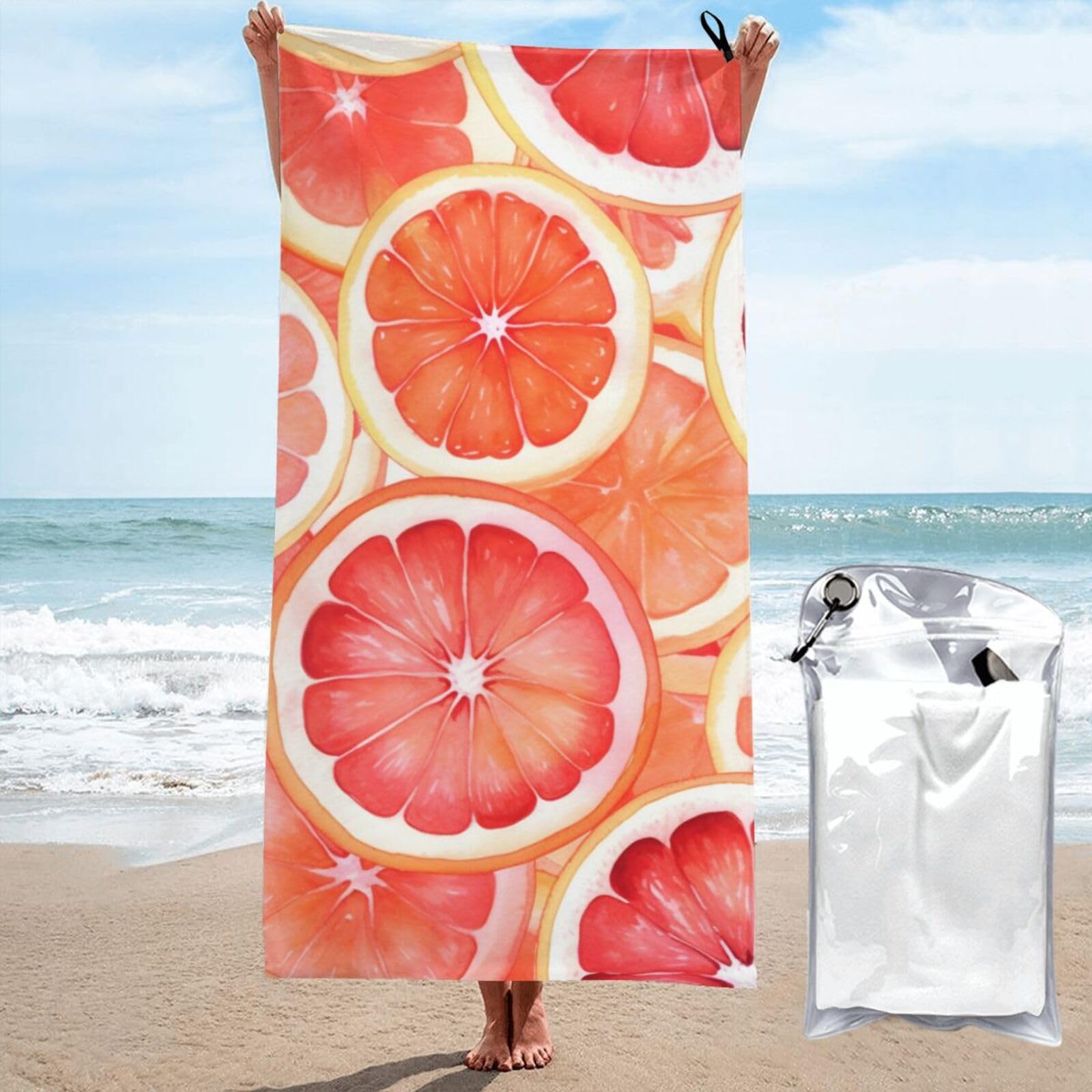 Amazon.com: HSYOYO Orange Beach Towel Sandproof Quick Dry
